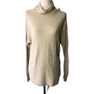 MICHAEL KORS S beige mock neck tunic sweater